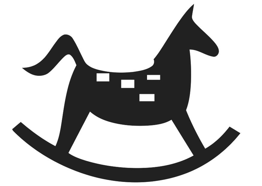 Coloriage cheval A  bascule